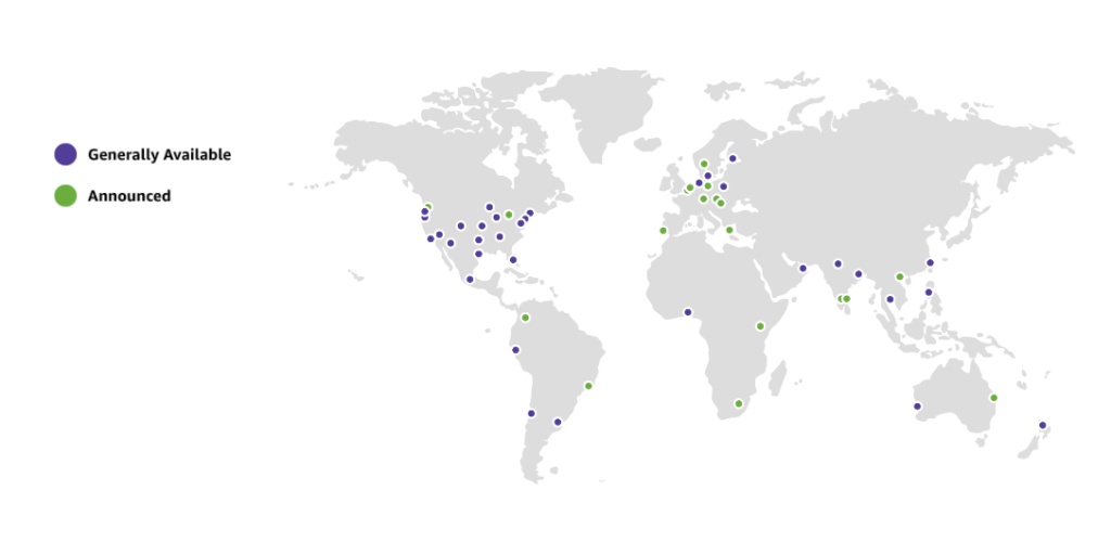Amazon AWS Local Zones coverage map