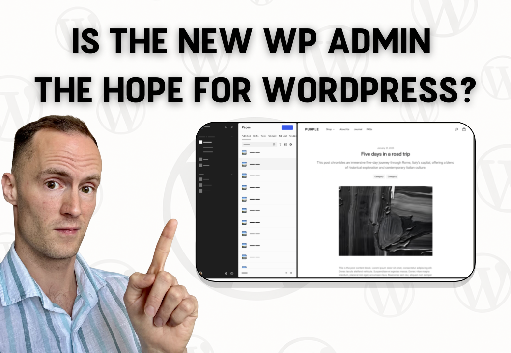 Early concept design of the new WordPress admin interface, aiming to improve user experience and attract new users.