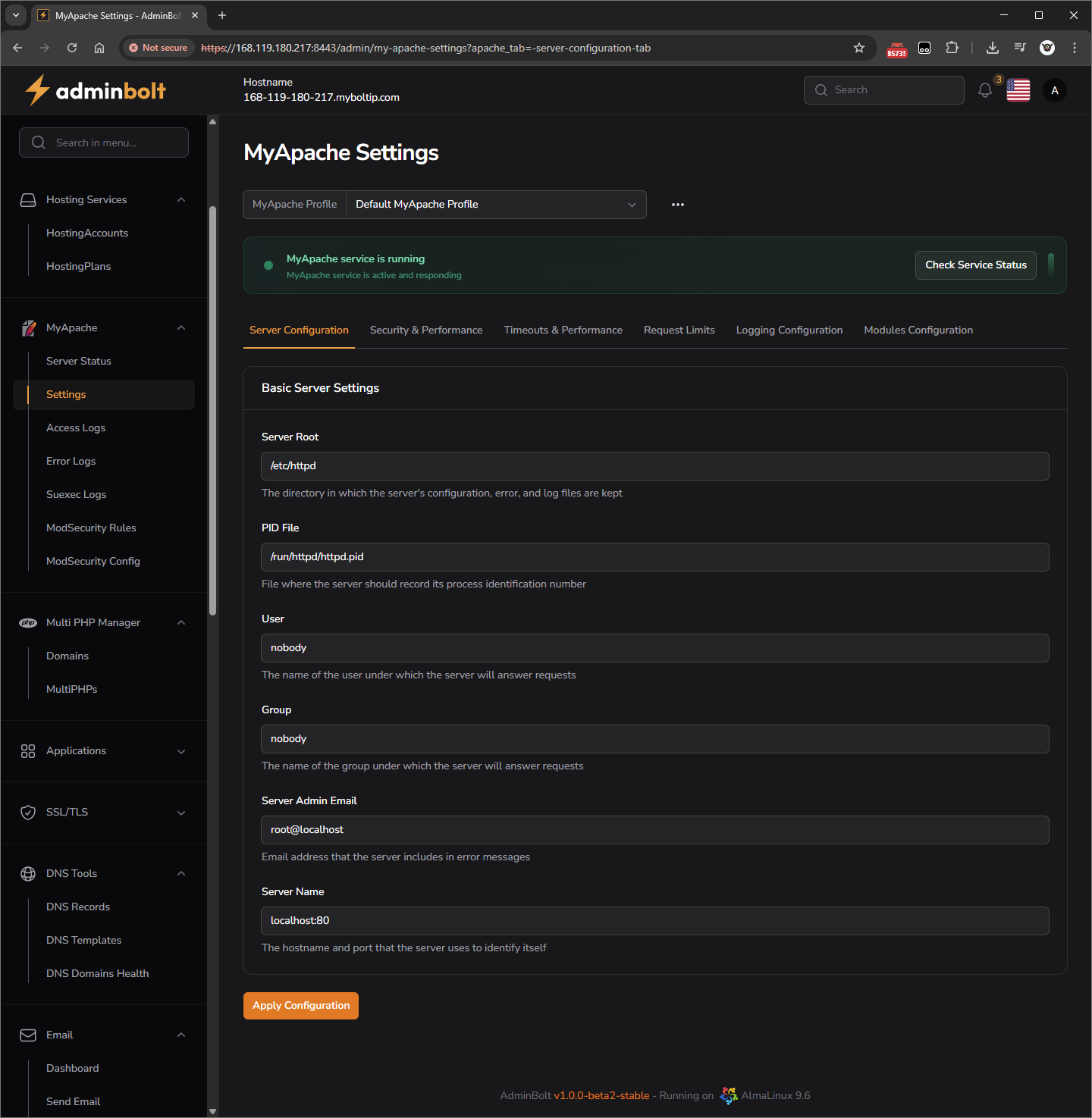 adminbolt apache configuration