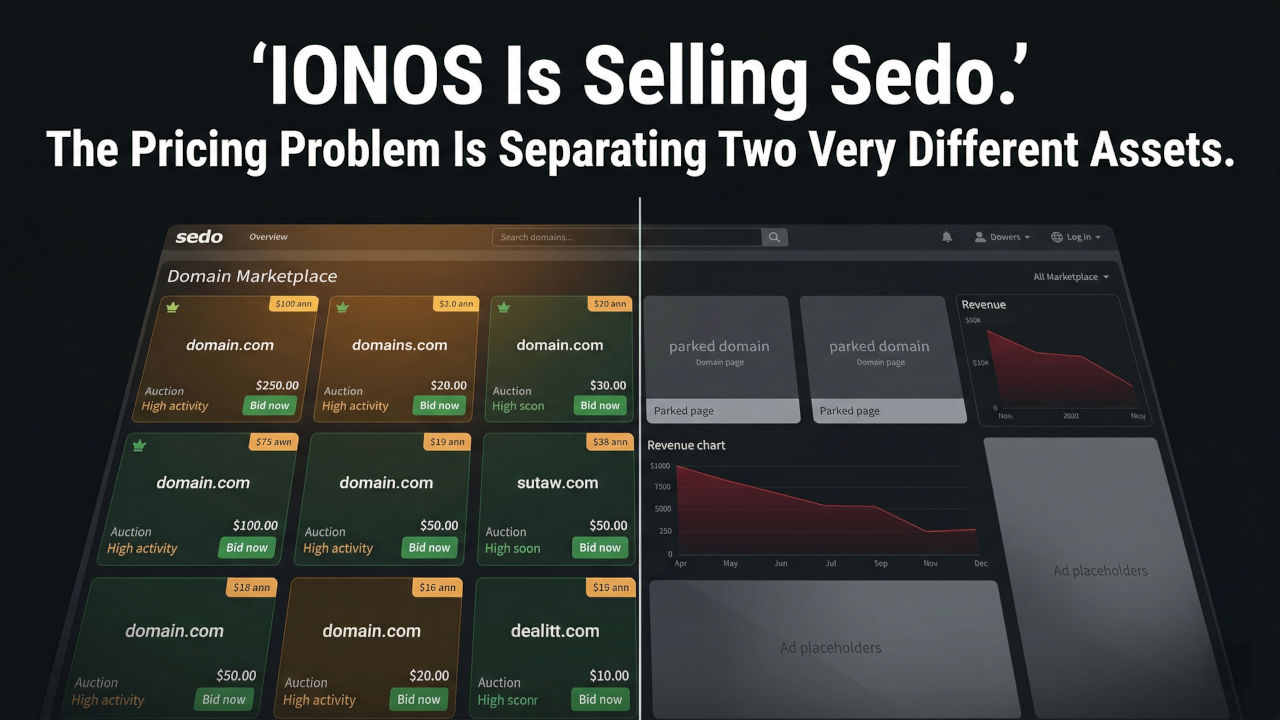 IONOS Is Selling Sedo. The Pricing Problem Is Separating Two Very Different Assets.
