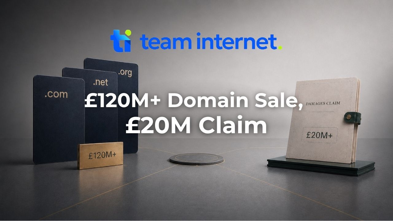 Team Internet Pursues £20M Damages Claim While Its Domain Division Goes to Market