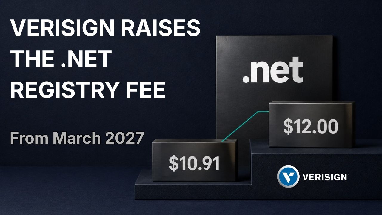 Verisign Lifts .net Wholesale From $10.91 to $12.00, Effective March 1, 2027