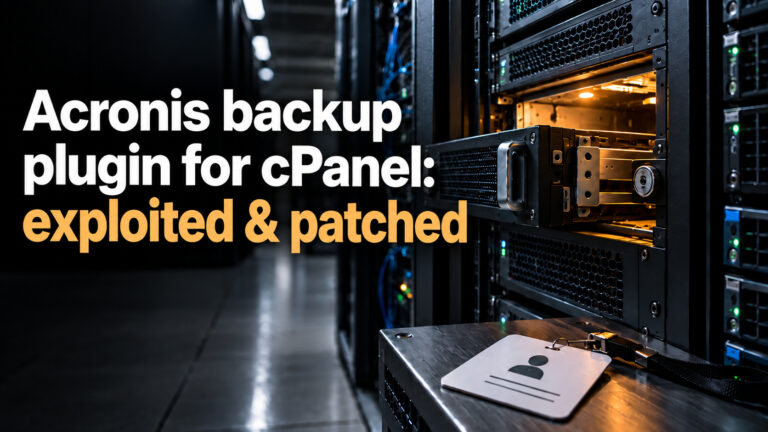 Acronis cPanel Backup Plugin: Exploited Privilege-Escalation Flaw on CISA’s List