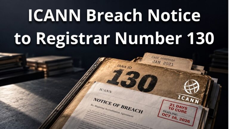 Registrar Number 130 Has Three Weeks to Cure. The Fee File Opened in 2021.