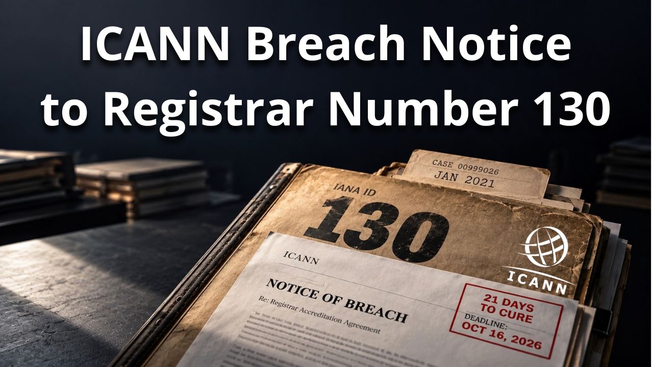 Registrar Number 130 Has Three Weeks to Cure. The Fee File Opened in 2021.