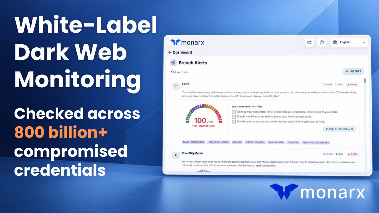 Monarx Launches Dark Web Monitoring. One Domain Covers Every Address on It.