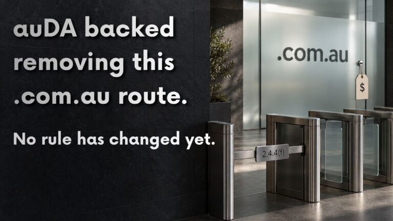 auDA Backs Removing a .com.au Allocation Route. Domain Monetization Stays Allowed.