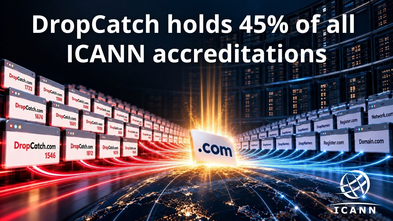 DropCatch Added 300 Registrars. It Now Holds 45 Percent of All ICANN Accreditations.
