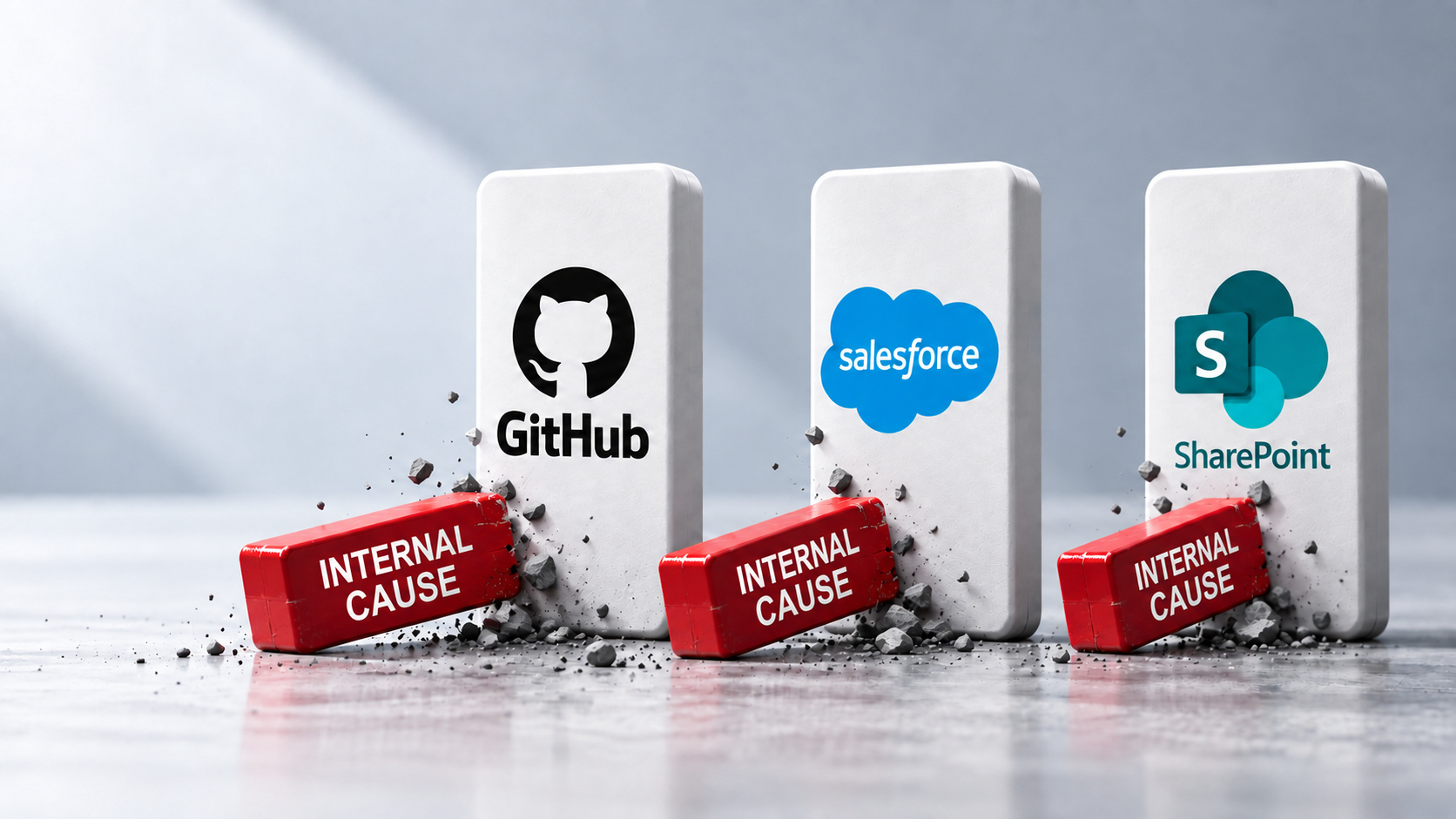 GitHub, Salesforce and SharePoint Went Down in Four Days. Nobody Attacked Them.