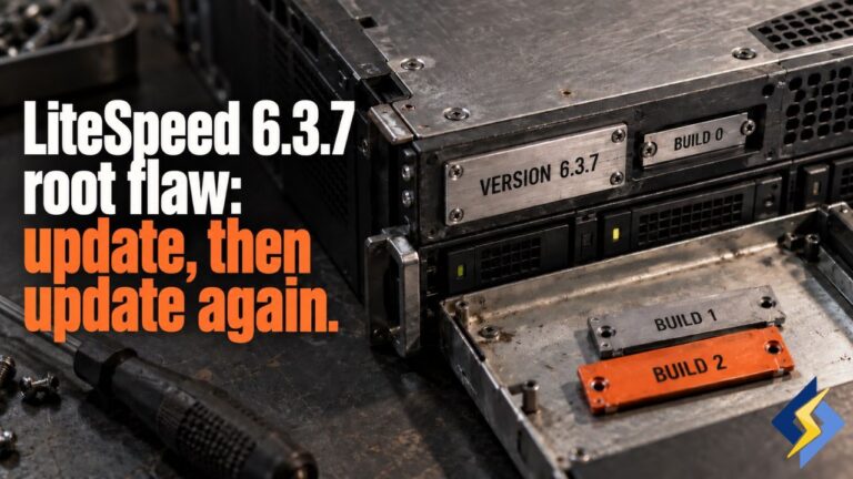 Three LiteSpeed Security Builds in Six Days: Check Which One Your Servers Run