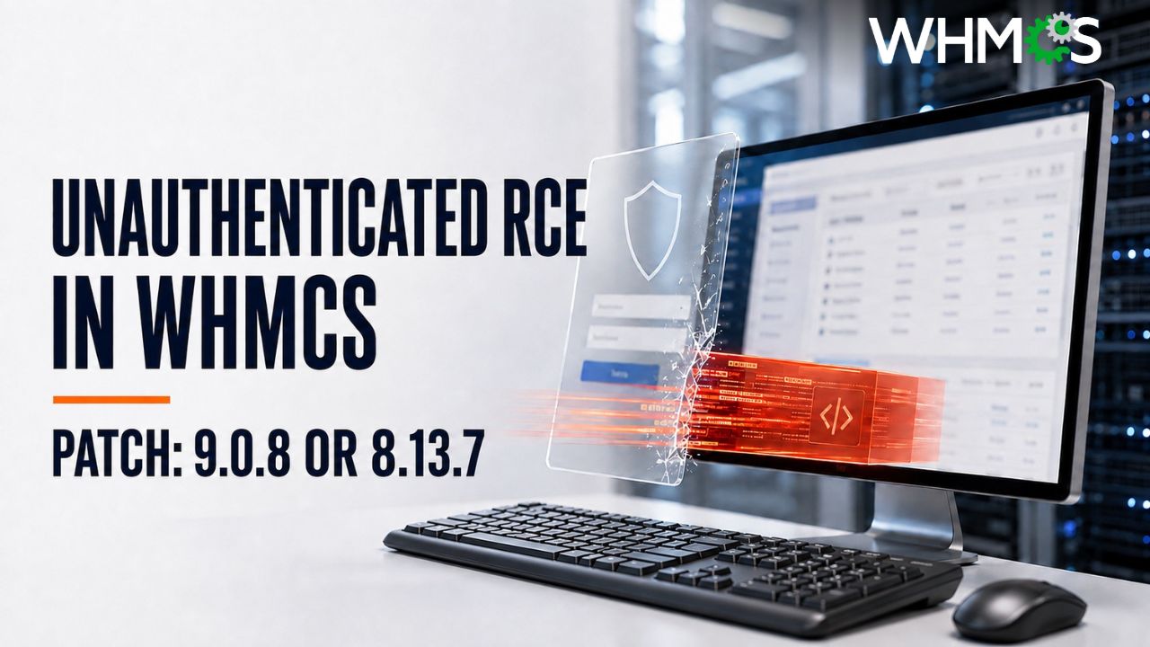 WHMCS Has an Unauthenticated RCE. The Fix Exists Only for 9.0.8 and 8.13.7.