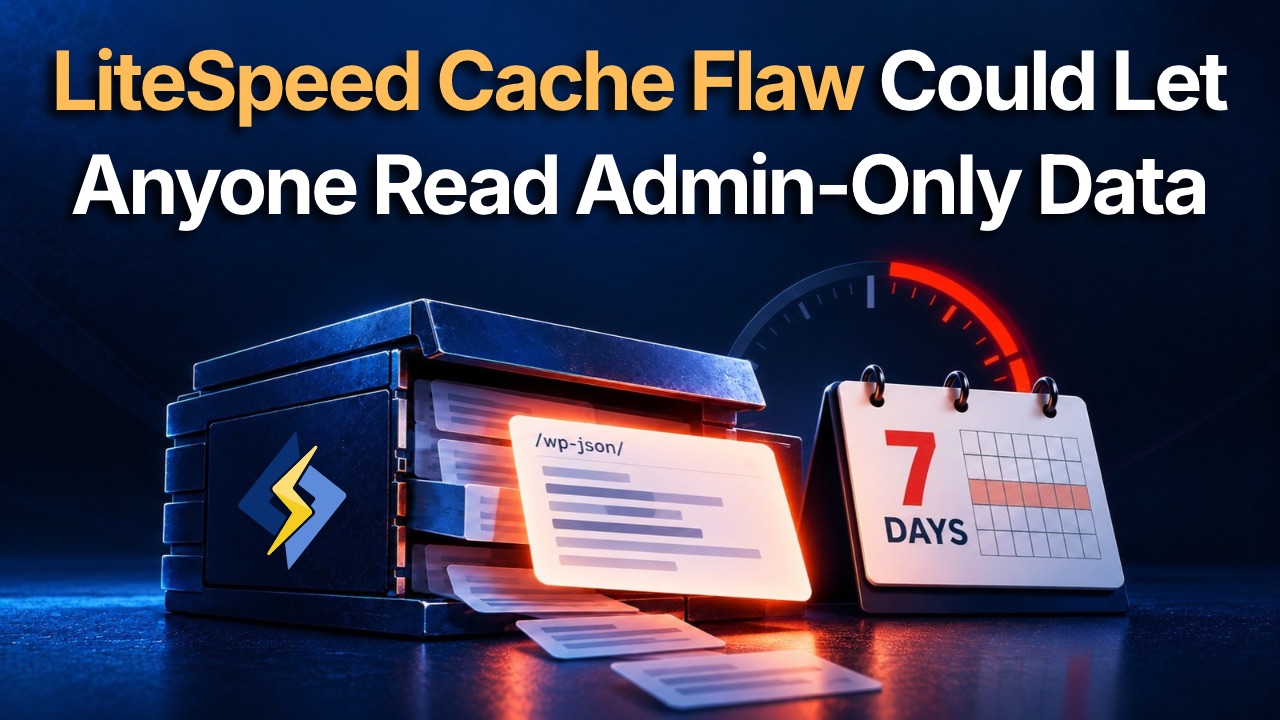 LiteSpeed Cache Flaw Can Leave Admin-Level REST Data Exposed for a Week