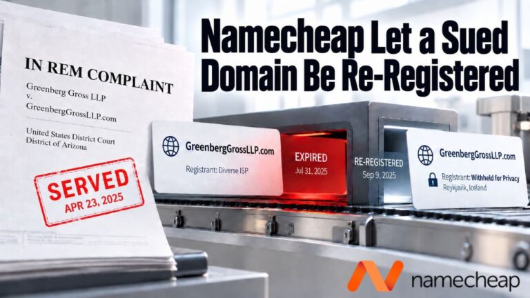 Namecheap Let a Sued Domain Expire and Be Re-Registered. A Judge Wants to Know Why.
