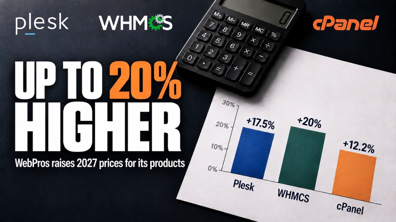 Plesk, WHMCS and cPanel Cost Up to 20 Percent More in 2027